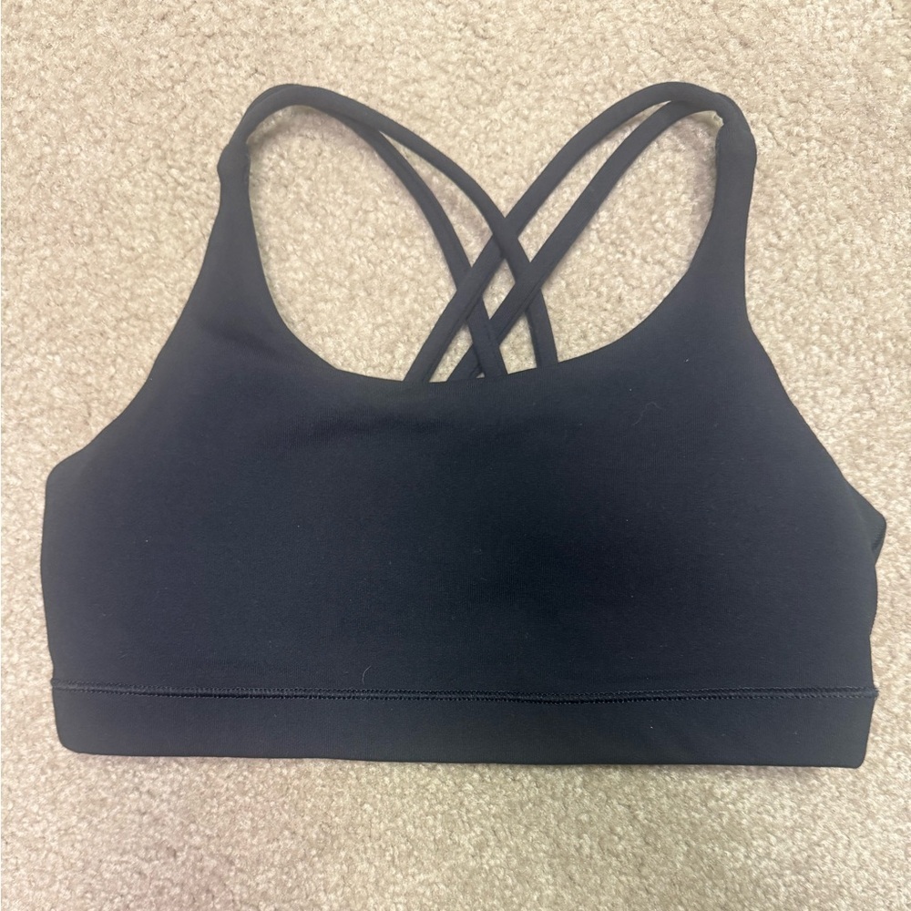Athleta girl Black Strappy Sports Bra size large 12